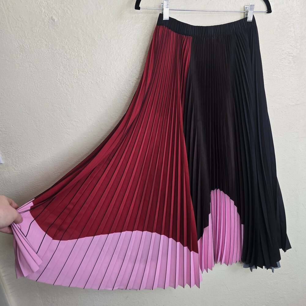 Psophia Vázquez de Castro Colorblock Pleated Midi Skirt Size 38/ US 6 - Picture 7 of 8